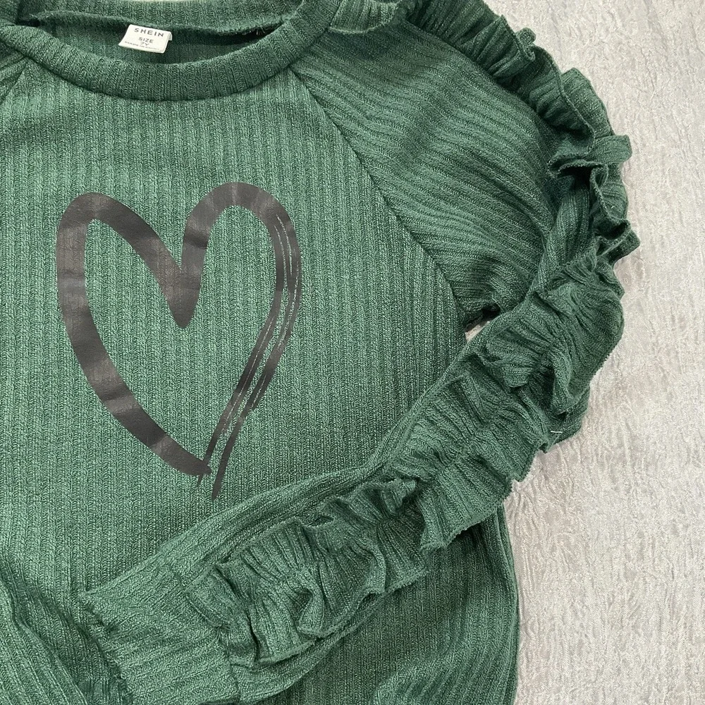Lot Of 3 SHEIN Girls Long sleeve Shirts Size‎ 7Y Green, Pink, Tan